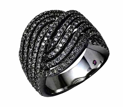 Bague Diamants Noirs Glam Rock â€“ EternamÃ© Joaillerie.
