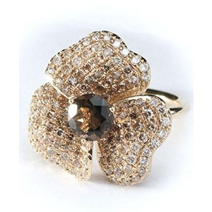 Bague Fleur en Diamants Cognac Diamants Blancs de AS29