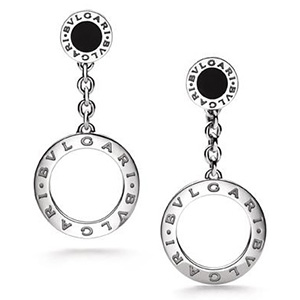 Boucles d’Oreilles en Or Blanc et Onyx de Bulgari