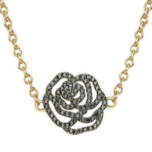 Collier Rose Or Jaune et Diamants Noirs de Vanessa Tugendhaft