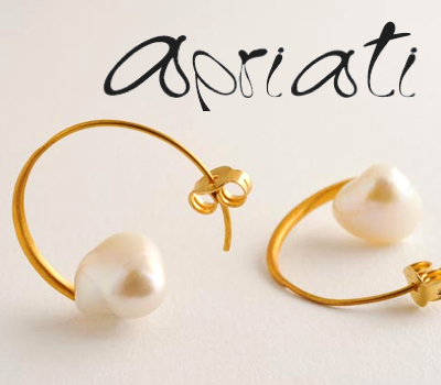Boucles d'Oreilles Créoles Pearl on Hoop - Apriati