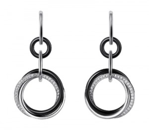 Boucles d'Oreilles Trinity Céramique Noire et Diamants - Cartier Joaillerie