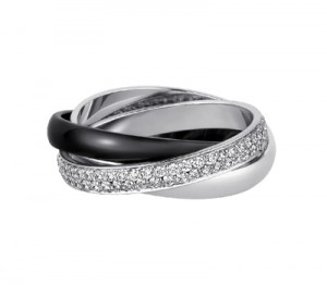 Bague Trinity Céramique Noire et Diamants - Cartier Joaillerie