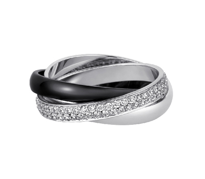 Bague Trinity Céramique Noire et Diamants - Cartier Joaillerie