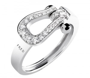 Bague Mini Force 10 Ruban Or Blanc Pavage Diamants - Fred