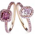 Bagues Solitaires en Or Rose et Diamants Roses - De Beers