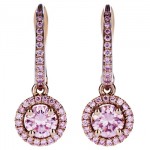 Boucles d'Oreilles Aura en Or Rose et Diamants Roses - De Beers