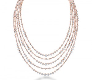 Collier Or Rose et Diamants Arpeggia - De Beers Joaillerie