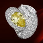 Bague Diamant Jaune Taille Poire par Cartier