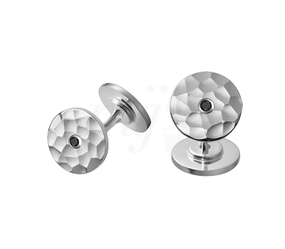 Boutons de Manchettes Argent et Diamant Noir Dinh Van