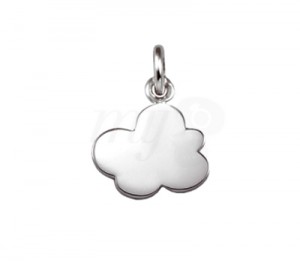 Médaille de Baptême Nuage en Or Blanc