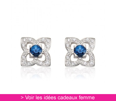 Boucles Lotusia Saphir - Fiana Joaillerie sur Belancy.com