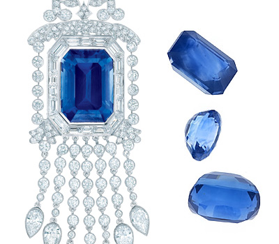 Saphir bleu sur un pendentif Tiffany & Co