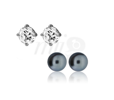 Boucles d'Oreilles Perles et Diamants Saint Valentin - Ocarat