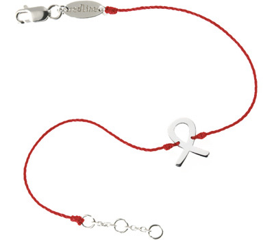 Bracelet Sidaction sur un fil rouge de Redline