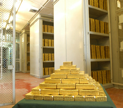 Lingots d'or à la banque de France