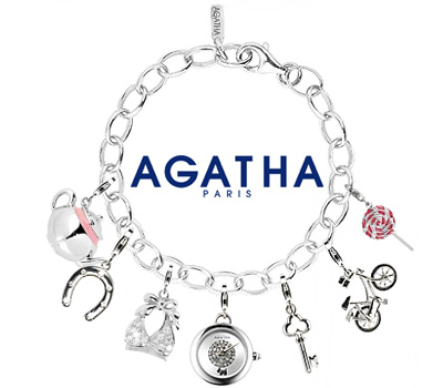 Charms en argent sur un bracelet Agatha